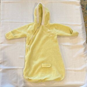 Carter's Vintage yellow fleece baby bunting hooded sleep sack one size to 20 lbs